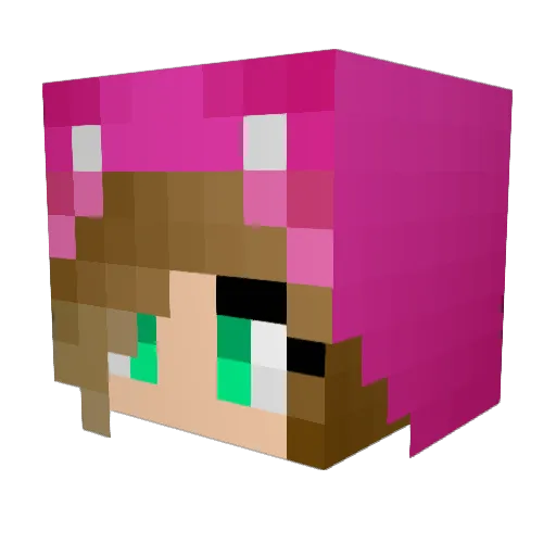 LovelyElaYT Minecraft avatar head, 3D render
