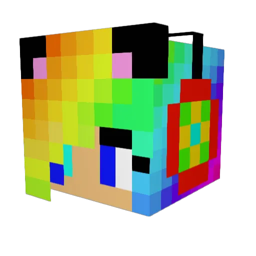 LovelyGirlvs Minecraft avatar head, 3D render