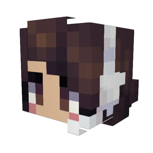 LovelyMelly Minecraft avatar head, 3D render