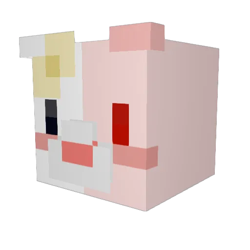 Lovelybunie Minecraft avatar head, 3D render