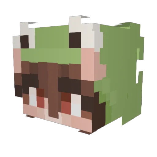 Lovelymeg Minecraft avatar head, 3D render