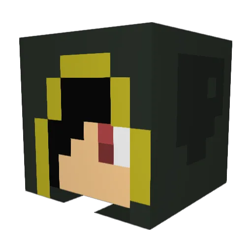 Loventrix Minecraft avatar head, 3D render