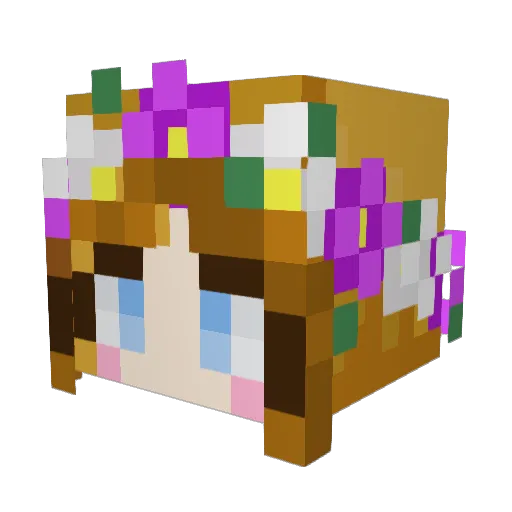 LoverFlower Minecraft avatar head, 3D render