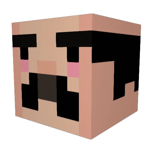 Lovesck Minecraft avatar head, 3D render