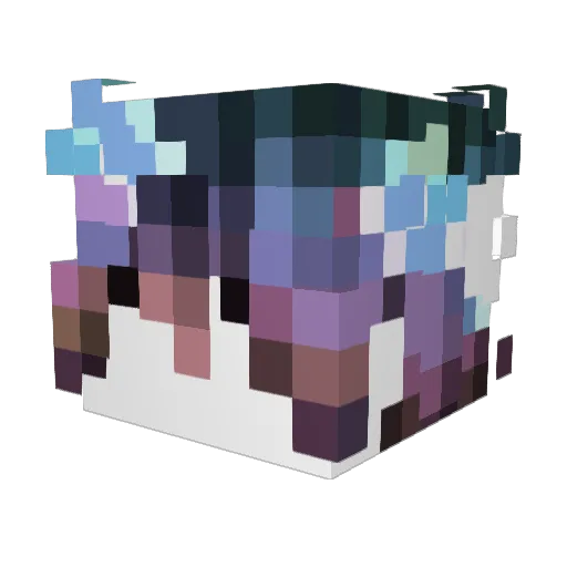 Lovewatching Minecraft avatar head, 3D render