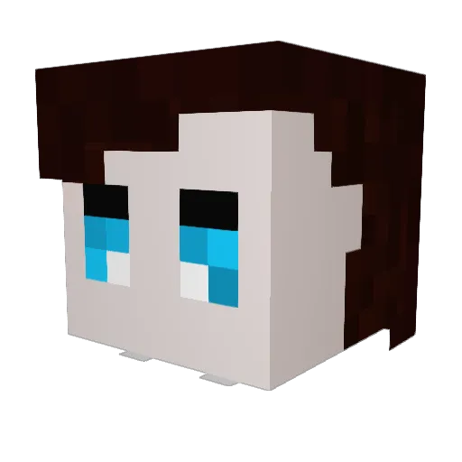 Loviblock Minecraft avatar head, 3D render
