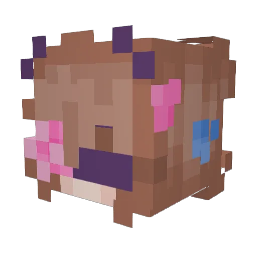 Lovilia Minecraft avatar head, 3D render