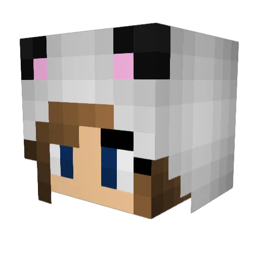 LovlyGirl Minecraft avatar head, 3D render