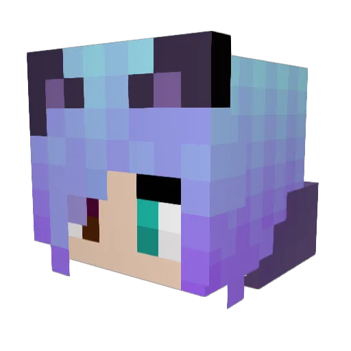 Lovvyyyy Minecraft avatar head, 3D render