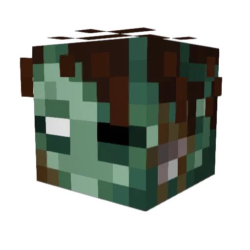 LowBrainCrafter Minecraft avatar head, 3D render