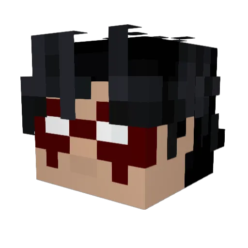 LowLifeMoney Minecraft avatar head, 3D render