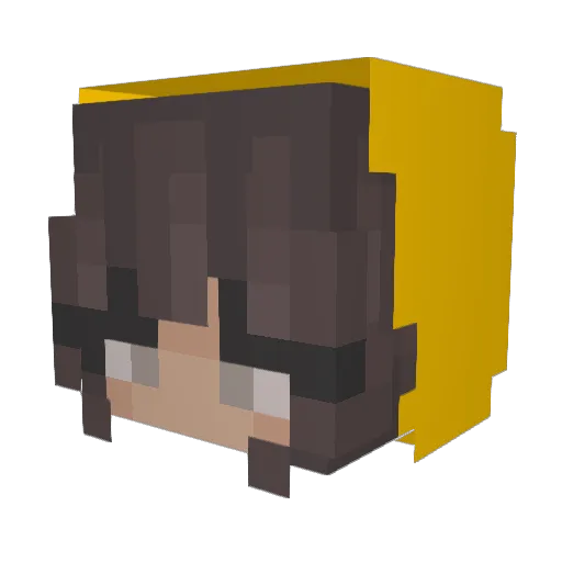 LowQualityEGirl Minecraft avatar head, 3D render
