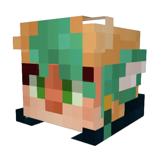 LowReso1ution Minecraft avatar head, 3D render