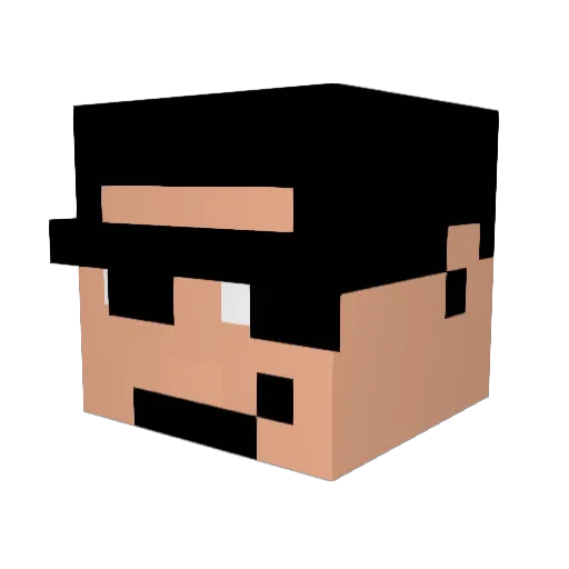 LowTech1 Minecraft avatar head, 3D render
