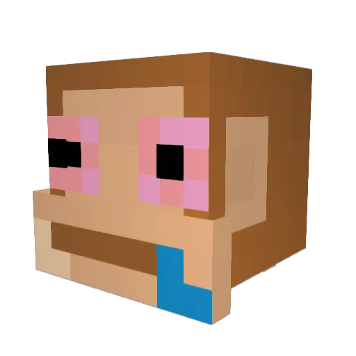 LowTier3chud Minecraft avatar head, 3D render