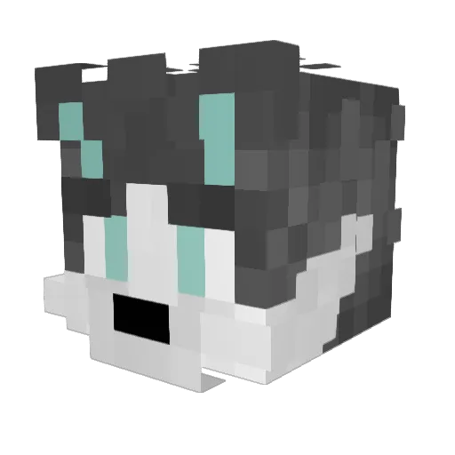 LowerMercury Minecraft avatar head, 3D render