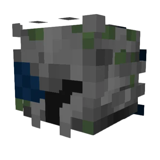 Lower_1 Minecraft avatar head, 3D render