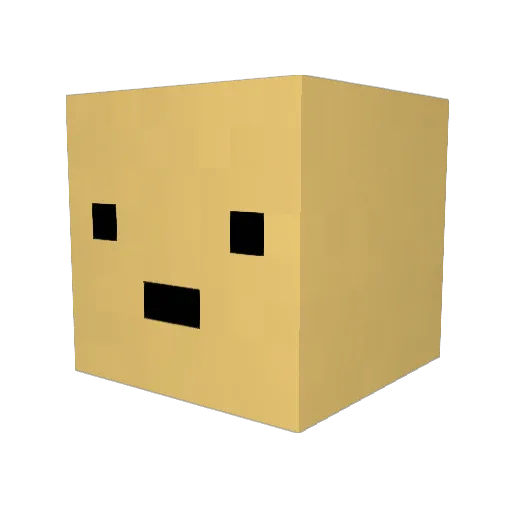 Lowestoft Minecraft avatar head, 3D render