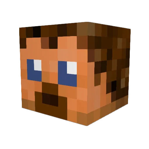 Lowet Minecraft avatar head, 3D render