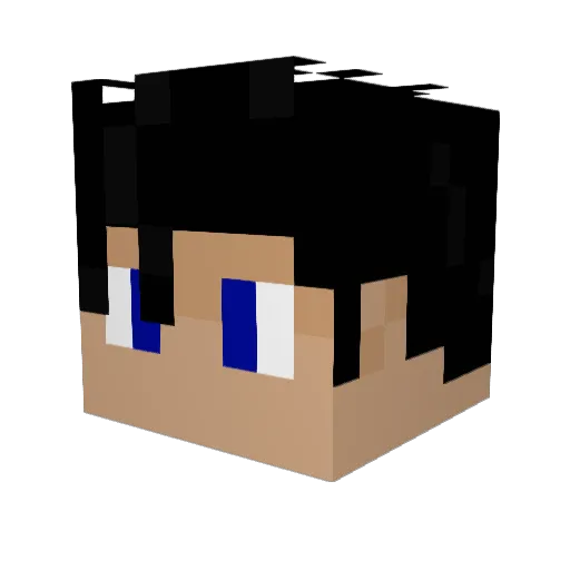 Lowfender Minecraft avatar head, 3D render