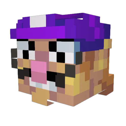 Lowfro Minecraft avatar head, 3D render