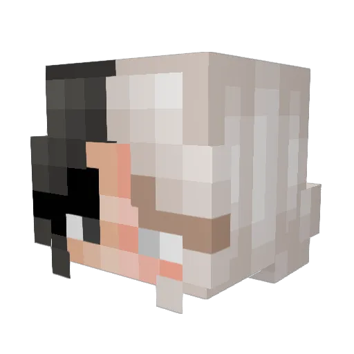 Lowiiin Minecraft avatar head, 3D render