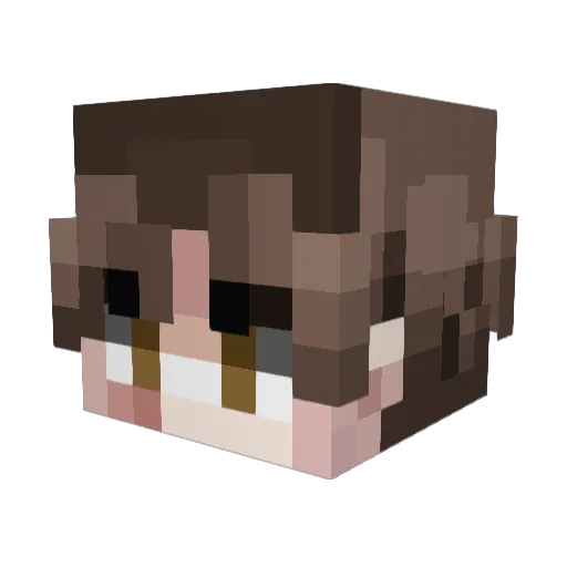 Lowk3y Minecraft avatar head, 3D render