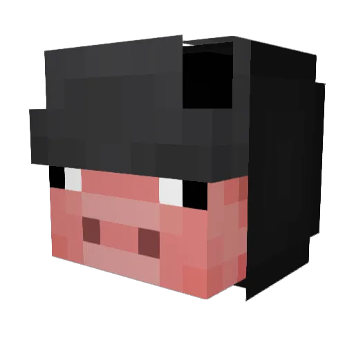 Lowkitaaa Minecraft avatar head, 3D render