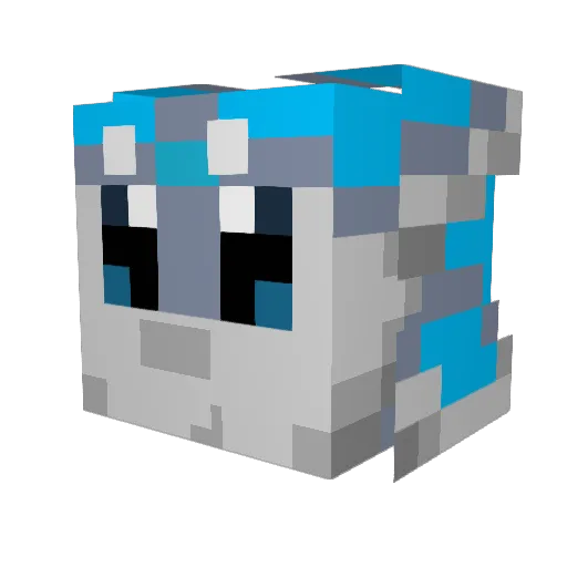 LowlyLux Minecraft avatar head, 3D render