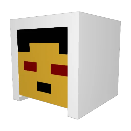 Lowook Minecraft avatar head, 3D render