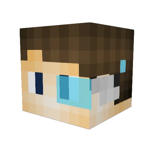 Lowplay Minecraft avatar head, 3D render