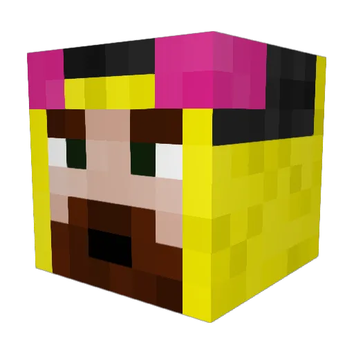 Lox3t Minecraft avatar head, 3D render
