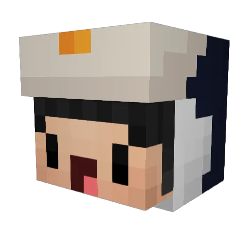 Loxxuz Minecraft avatar head, 3D render