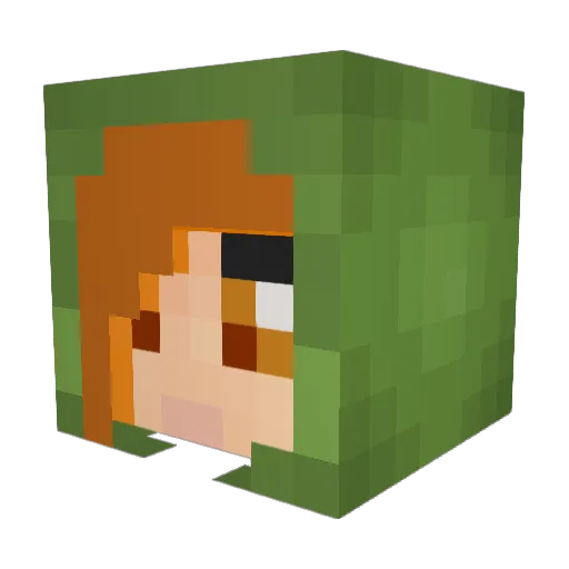 LozK Minecraft avatar head, 3D render