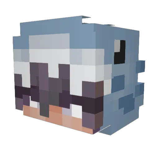 Lozuu Minecraft avatar head, 3D render