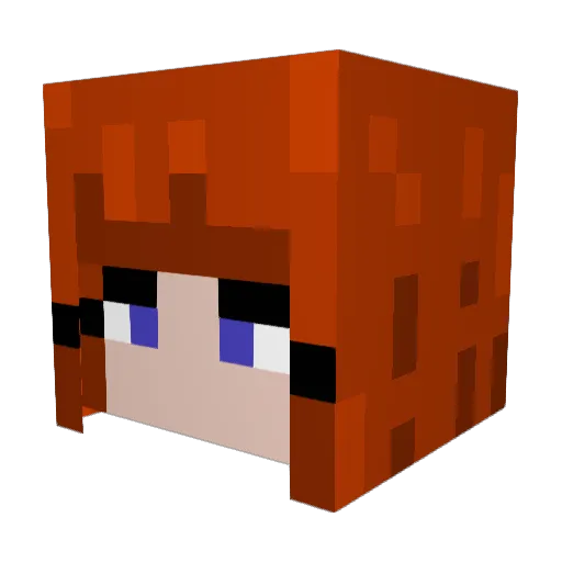 Lozzypops Minecraft avatar head, 3D render