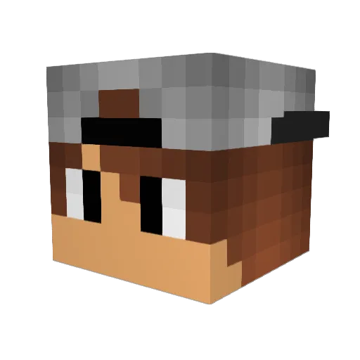 LpDave Minecraft avatar head, 3D render