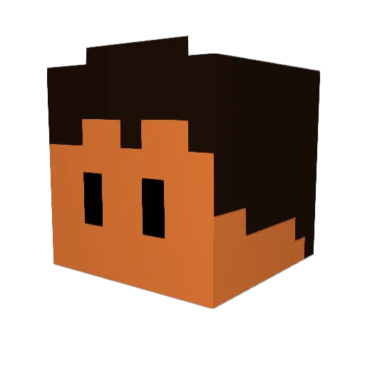 Lpeez Minecraft avatar head, 3D render