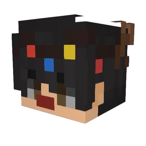 Lpqo Minecraft avatar head, 3D render