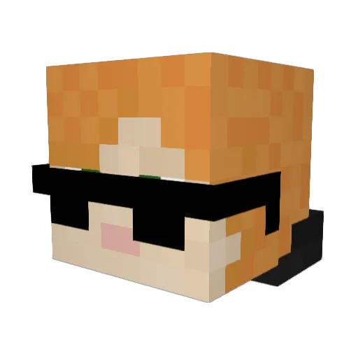 Lqzyy Minecraft avatar head, 3D render