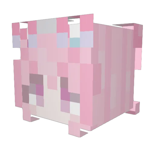 LrLrS2 Minecraft avatar head, 3D render