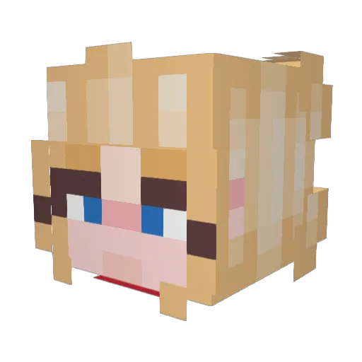 Lrun Minecraft avatar head, 3D render
