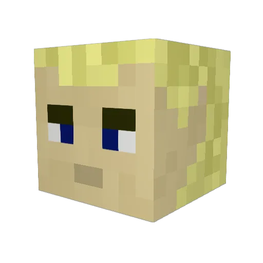 Ls_Bluee Minecraft avatar head, 3D render