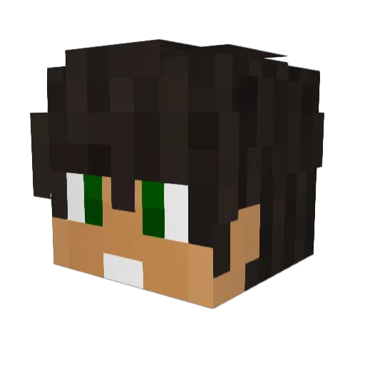 Lshu_ Minecraft avatar head, 3D render