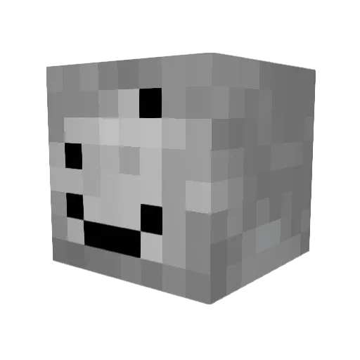 Lskeleton Minecraft avatar head, 3D render