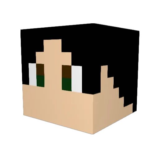 Lskk Minecraft avatar head, 3D render
