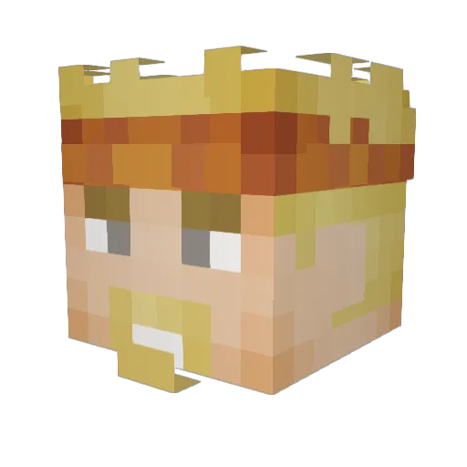LtDino Minecraft avatar head, 3D render