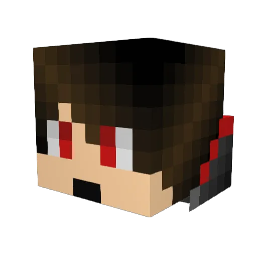 Lu007igi Minecraft avatar head, 3D render