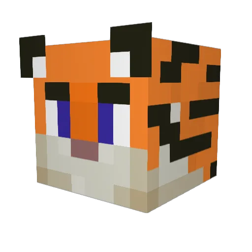 Lu0x Minecraft avatar head, 3D render