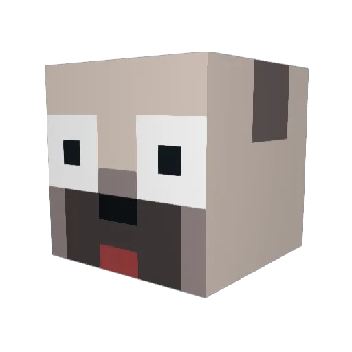 Lu11h Minecraft avatar head, 3D render